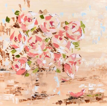 Pintura titulada "Roses impasto" por Tanya Stefanovich, Obra de arte original, Oleo