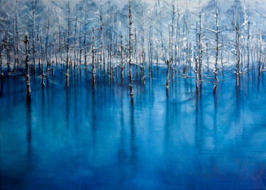 Картина под названием "Ise forest" - Tanya Vell, Подлинное произведение искусства, Масло Установлен на Деревянная рама для н…