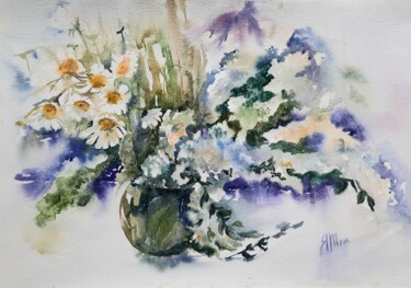 Peinture intitulée "Still life with flo…" par Tanya Yavorska, Œuvre d'art originale, Aquarelle