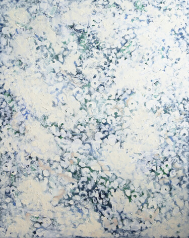 Painting titled "Poplar fluff" by Tanya Alexeeva, Original Artwork, Acrylic Mounted on Wood Stretcher frame