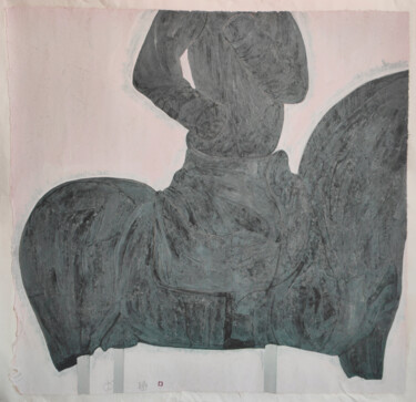 Pittura intitolato "horse rider" da Tao Li, Opera d'arte originale, Inchiostro