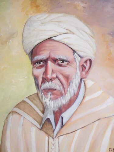Peinture intitulée "OLD MAN" par Taoufik Bendi, Œuvre d'art originale