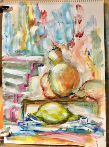 Painting titled "Nature Morte" by Giselle Reis, Original Artwork, Acrylic