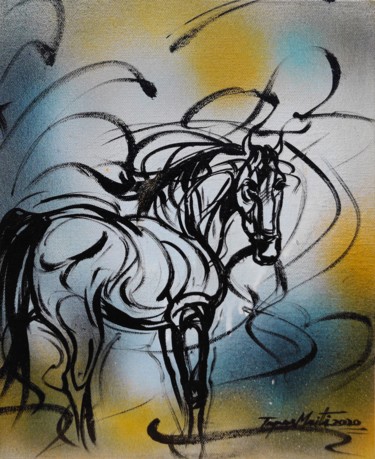 Painting titled "Horse" by Tapas Maiti, Original Artwork, Acrylic