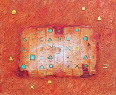 Peinture intitulée "art-hieroglyphe-de-…" par Tapiezo, Œuvre d'art originale, Autre