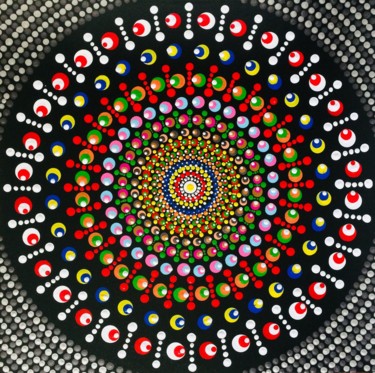 Malerei mit dem Titel "Mandala | Indra" von Tara Devi, Original-Kunstwerk, Acryl
