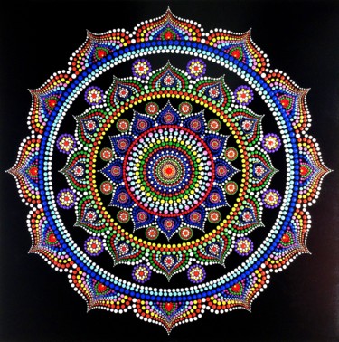 Painting titled "Mandala | Lotus Kama" by Tara Devi, Original Artwork, Acrylic