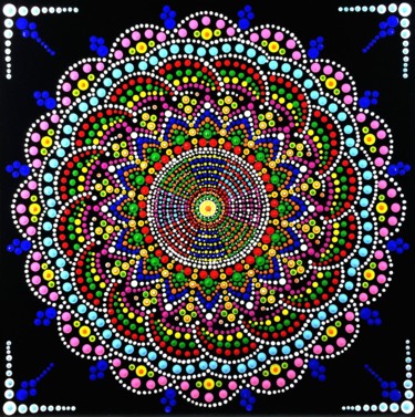 Pittura intitolato "Mandala | Saraswati" da Tara Devi, Opera d'arte originale, Acrilico