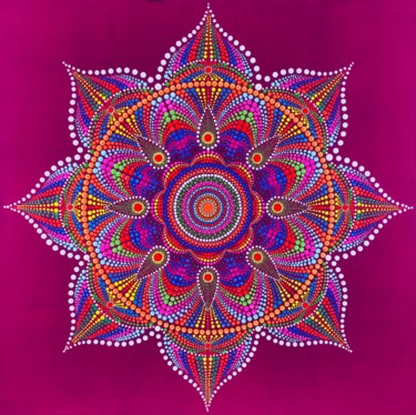 Malarstwo zatytułowany „Mandala | Lotus Tara” autorstwa Tara Devi, Oryginalna praca, Akryl