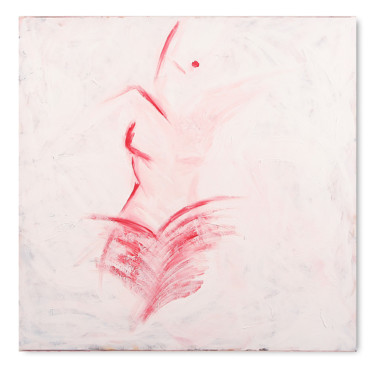 Картина под названием "Femme Rose" - Tara Lou Dodekapolis, Подлинное произведение искусства