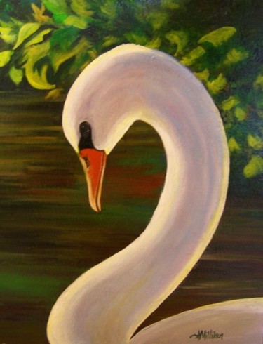 Painting titled "Swan Close Up" by Tara Milliken, Original Artwork