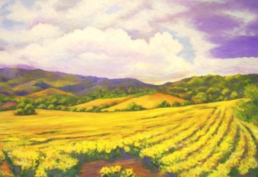 Painting titled "Fields of Gold" by Tara Milliken, Original Artwork