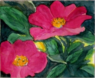 Painting titled "Pink Flowers" by Tara Milliken, Original Artwork