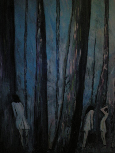 Painting titled "в лесу" by Taras, Original Artwork, Oil