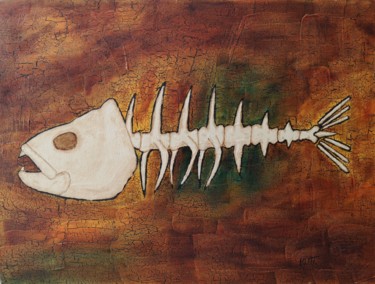 Картина под названием "Старая рыба" - Yuriy Tarasov, Подлинное произведение искусства, Масло