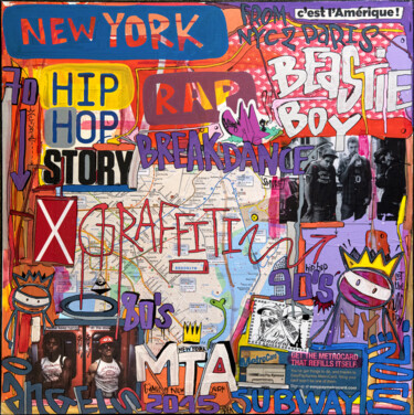 Painting titled "Hip Hop story" by Tarek, Original Artwork, Acrylic