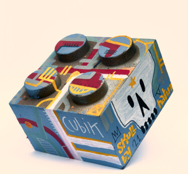 Sculpture intitulée "Lego #Cubik" par Tarek, Œuvre d'art originale, Acrylique