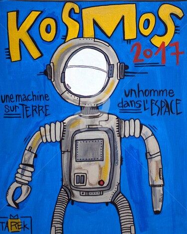 Malerei mit dem Titel "Kosmos" von Tarek Ben Yakhlef, Original-Kunstwerk, Acryl