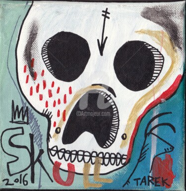 Картина под названием "Skull #5" - Tarek Ben Yakhlef, Подлинное произведение искусства, Акрил