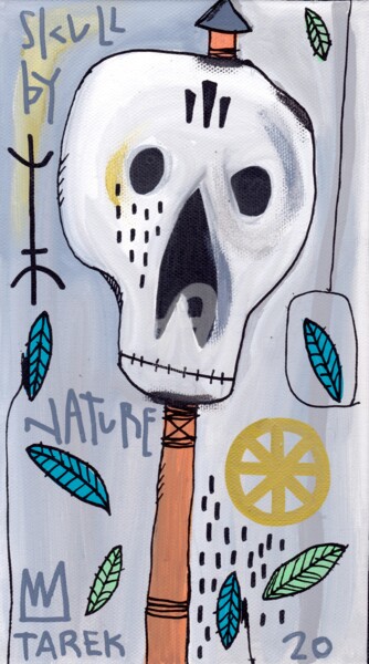 Malerei mit dem Titel "Skull #5" von Tarek Ben Yakhlef, Original-Kunstwerk, Acryl