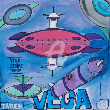 Malerei mit dem Titel "Vega" von Tarek Ben Yakhlef, Original-Kunstwerk, Acryl