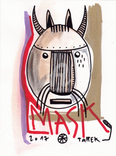 Zeichnungen mit dem Titel "Winter of mask #3" von Tarek Ben Yakhlef, Original-Kunstwerk, Tinte
