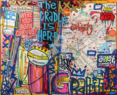 Schilderij getiteld "NYPD" door Tarek Ben Yakhlef, Origineel Kunstwerk, Acryl