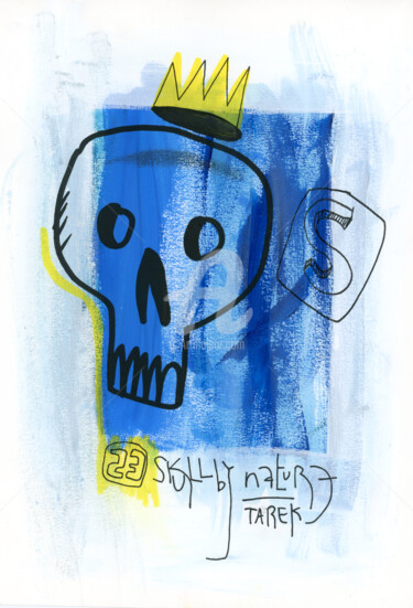 Disegno intitolato "The skull" da Tarek Ben Yakhlef, Opera d'arte originale, Inchiostro