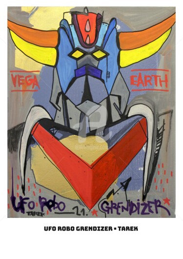 Dessin intitulée "UFO Robo Grendizer" par Tarek Ben Yakhlef, Œuvre d'art originale, Encre