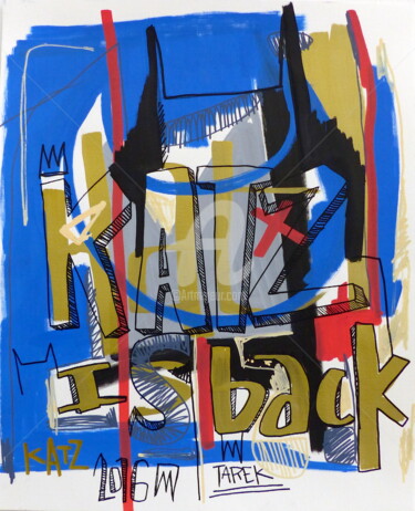 Tekening getiteld "Katz is back" door Tarek Ben Yakhlef, Origineel Kunstwerk, Acryl