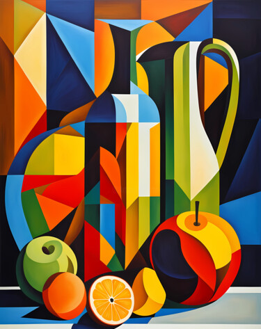 Digital Arts titled "Abstract fruits" by Tarek Mesbahi, Original Artwork, AI generated image