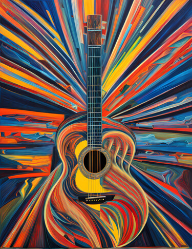 Arts numériques intitulée "ART GUITAR" par Tarek Mesbahi, Œuvre d'art originale, Image générée par l'IA