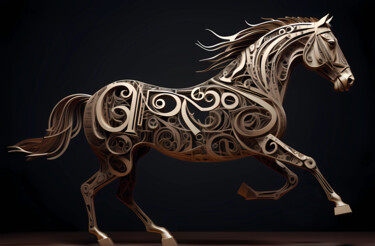 Arte digitale intitolato "Art horse" da Tarek Mesbahi, Opera d'arte originale, Immagine generata dall'IA