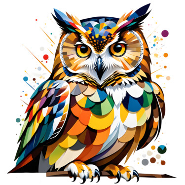 Digital Arts titled "owl art" by Tarek Mesbahi, Original Artwork, AI generated image
