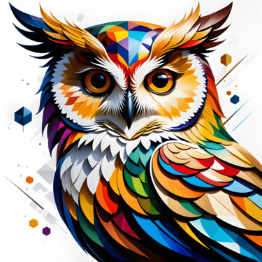 Arts numériques intitulée "owl art v2" par Tarek Mesbahi, Œuvre d'art originale, Image générée par l'IA