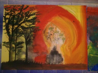 Peinture intitulée "oudaya" par Tarik Kmichou, Œuvre d'art originale, Huile