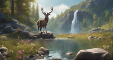 "charming nature" başlıklı Dijital Sanat Tarkanm tarafından, Orijinal sanat, AI tarafından oluşturulan görüntü