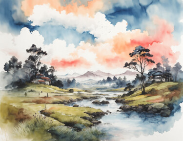 Digital Arts titled "Landscape" by Tarkanm, Original Artwork, AI generated image