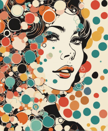 Digitale Kunst getiteld "Abstract woman face" door Tarkanm, Origineel Kunstwerk, AI gegenereerde afbeelding