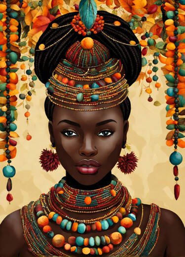 Цифровое искусство под названием "Beauty Africain" - Tarkanm, Подлинное произведение искусства, Изображение, сгенерированное…