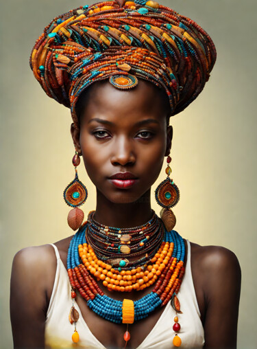Arte digital titulada "Africain beauty" por Tarkanm, Obra de arte original, Imagen generada por IA