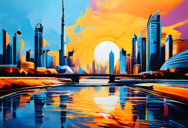 Digital Arts titled "Dubai city" by Tarkanm, Original Artwork, AI generated image