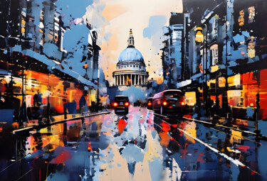 Digital Arts titled "London street" by Tarkanm, Original Artwork, AI generated image