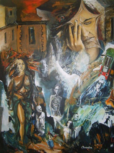 Painting titled "REVERSE PERSPECTIVE…" by Cristian Florin Tanaselea, Original Artwork, Acrylic