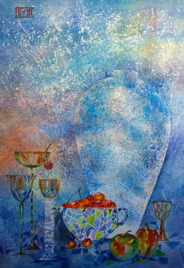 Peinture intitulée ""Утренний натюрморт…" par Natalia Klimenko, Œuvre d'art originale, Aquarelle