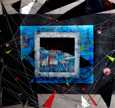 Peinture intitulée "space networks" par Natalia Klimenko, Œuvre d'art originale, Collages