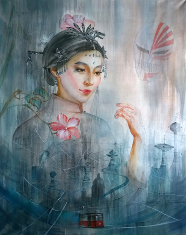 Pittura intitolato "morning" da Natalia Klimenko, Opera d'arte originale, Acquarello