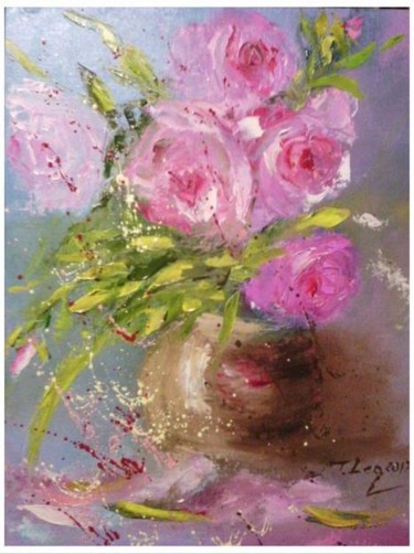 Painting titled ""Ashes of the Rose"" by Tasha Leo, Original Artwork, Oil