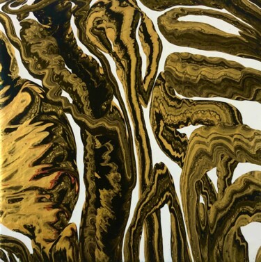 Pintura intitulada "Golden Python" por Tasha Ozkul, Obras de arte originais, Acrílico