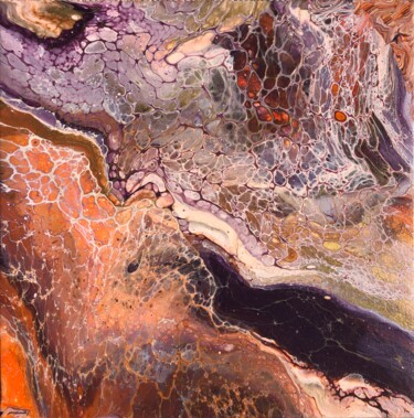 Pittura intitolato "Tangerine light thr…" da Tasha Ozkul, Opera d'arte originale, Acrilico Montato su Telaio per barella in…